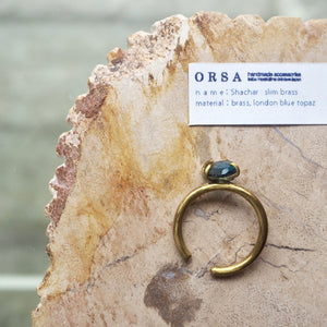 ORSA/Shachar:slim brass(London blue topaz)